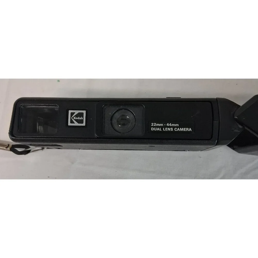 VTG Kodak Tele-Ektra 1 110 Film Camera 22mm/44mm Dual Lens Strap Untested Clean